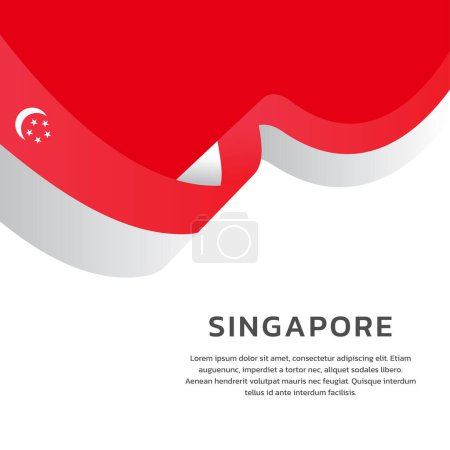 Singapore flag Template, Colorful Illustration 