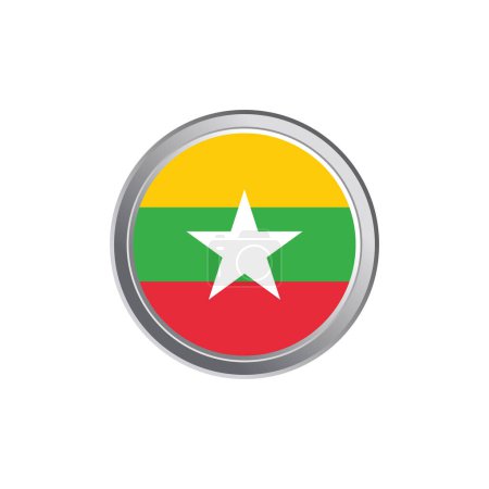 Plantilla de bandera de Myanmar, ilustración colorida 