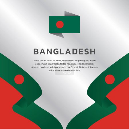 Bangladesh flag Template, Colorful Illustration