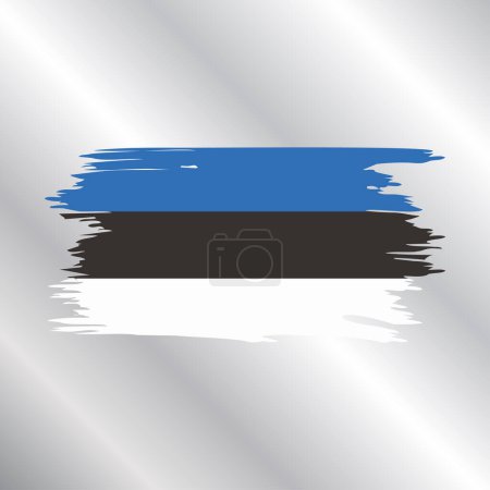 Plantilla de bandera de Estonia, ilustración colorida 