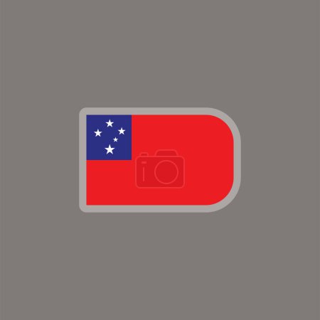 Plantilla de bandera de Samoa, ilustración colorida 