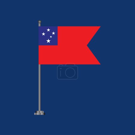 Plantilla de bandera de Samoa, ilustración colorida 