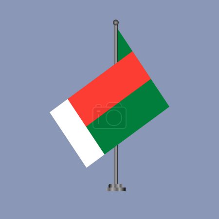 Modèle de drapeau de Madagascar, Illustration colorée 