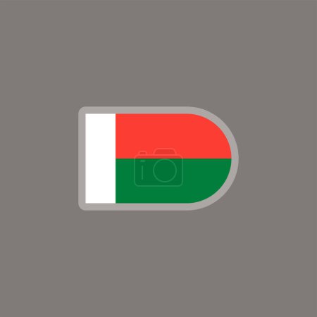 Madagaskar Flagge Vorlage, Bunte Illustration 