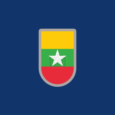 Modèle de drapeau Myanmar, Illustration colorée 