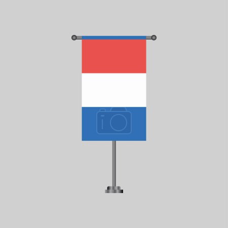 Plantilla de bandera de Luxemburgo, ilustración colorida 