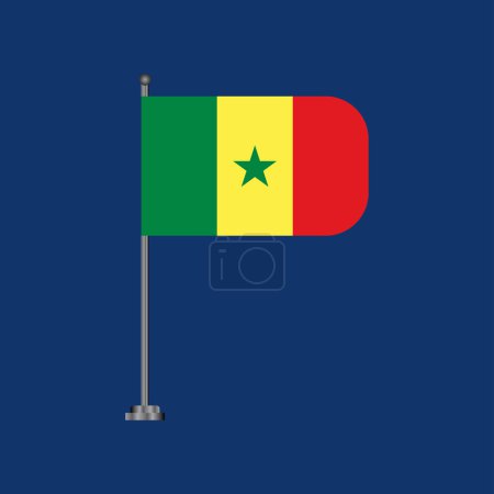 Téléchargez les illustrations : Gabarit drapeau Sénégal, Illustration colorée - en licence libre de droit