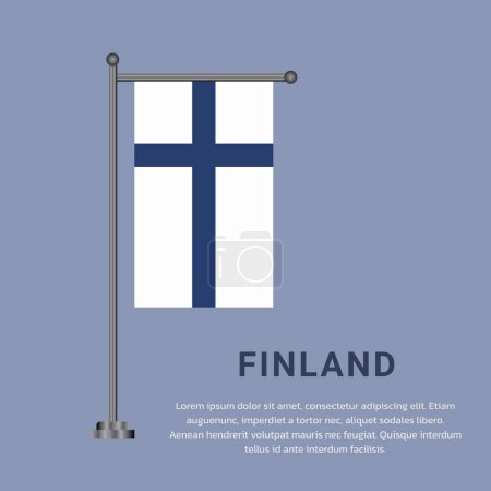 Finland flag Template, Colorful Vector Illustration 