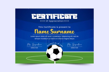 Foto de Torneo de fútbol, plantilla de diseño de certificado de evento deportivo fácil de personalizar diseño simple y elegante - Imagen libre de derechos