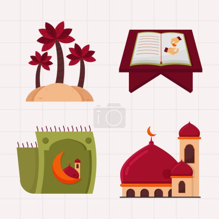 Foto de Islamic ramadan element collections in flat illustration simple fun and elegant vector design - Imagen libre de derechos