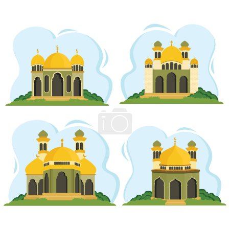 Foto de Illustration flat vector collection mosque simple cool and elegant design - Imagen libre de derechos