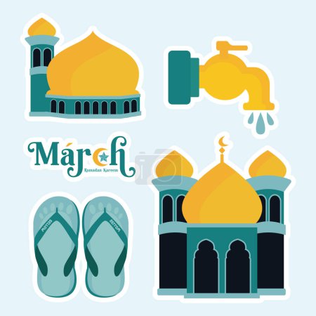 Foto de Islamic ramadan element collections in flat illustration simple fun and elegant vector design - Imagen libre de derechos