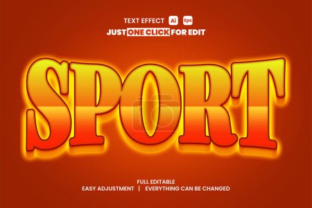 Foto de Efecto de texto del día del deporte vectorial, editable moderno fácil de editar personalizar diseño simple y elegante - Imagen libre de derechos
