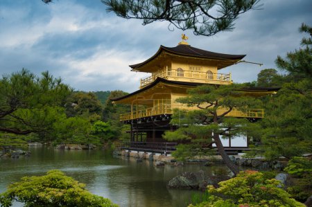 Photo for The Golden Pavilion and the gardens of Kinkakuji-Temple.  Kyoto Japan - Royalty Free Image