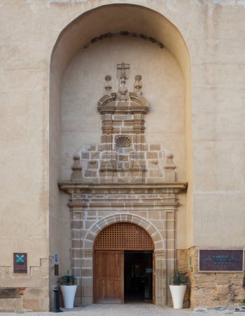 Photo for Alcantara, Spain - Oct 5th, 2022: Hospederia Conventual de Alcantara. Former 15th-century franciscan convent. Caceres, Spain - Royalty Free Image