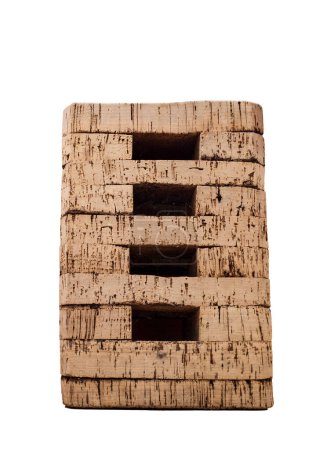 Téléchargez les photos : Stump stool made of cork also senton. Isolated over white - en image libre de droit