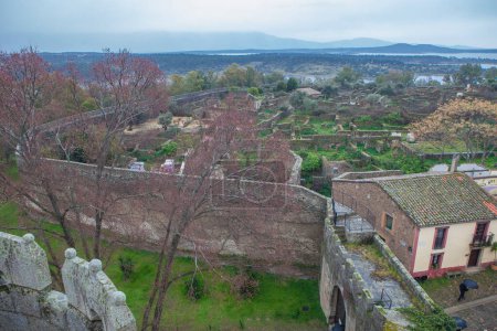 Photo for Granadilla village. Aerial view from castle. Extremadura, Caceres, Spain - Royalty Free Image