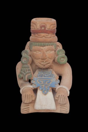 Photo for Mayans civilization souvenir, terracotta replicas. Isolated over black background - Royalty Free Image