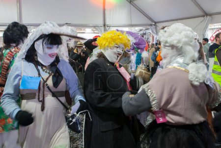 Foto de Montanchez, España - 18 de febrero de 2023: El Carnaval de Jurramacho de Montanchez. Fiesta rural tradicional de Cáceres, Extremadura - Imagen libre de derechos