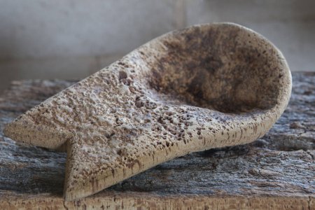 Photo for Scoop made of cork or cucharro. Rustic home design from Extremadura, Spain - Royalty Free Image