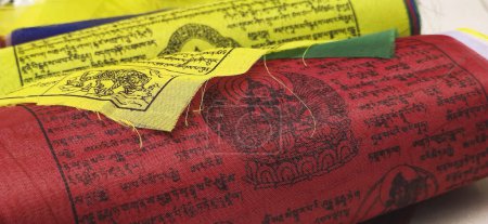 Photo for Folded tibetan prayer flags. Long format - Royalty Free Image