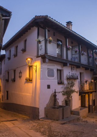 Jüdisches Viertel Ecke im Morgengrauen, Hervas, Ambroz Valley Dorf. Caceres, Extremadura, Spanien