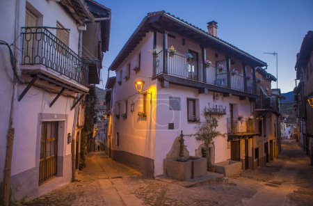 Jewish Quarter corner at dawn, Hervas, Ambroz Valley village. Caceres, Extremadura, Spain