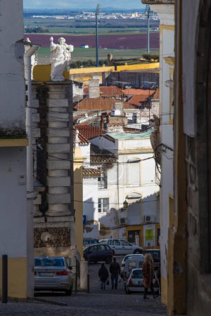 Photo for Steep, cobbled streets of the historic center of Elvas, Portugal - Royalty Free Image
