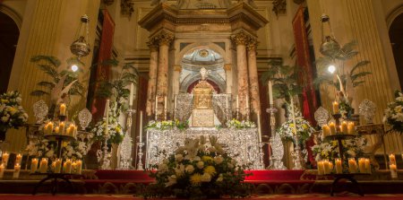 Photo for Pamplona, Spain - March 3rd, 2024: Chapel of San Fermin at San Lorenzo Church, Pamplona, Navarra, Spain - Royalty Free Image