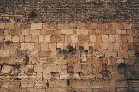 Photo for Jerusalem, Israel. Old City Western Wailing Wall, holy place in Judaism. Temple Mount and Mount of Olives. - Royalty Free Image
