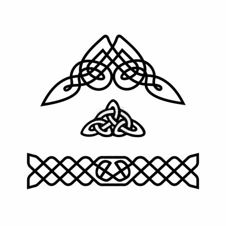 Ilustración de Patrón entrelazado estilo nacional celta Vector aislado - Imagen libre de derechos