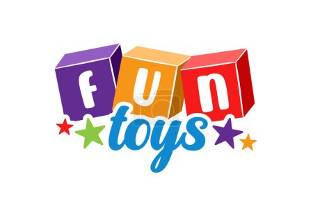 Illustration des Logokonzepts für die Kinderzone. Spielzeug für Kinder Emblem