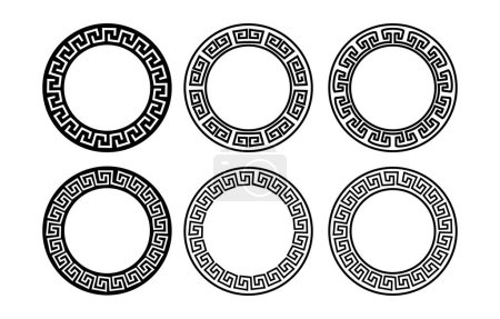 Illustration for Greek traditional circular ornament pattern Vector - Royalty Free Image