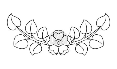 Ilustración de Corona decorativa floral línea arte ilustración. - Imagen libre de derechos