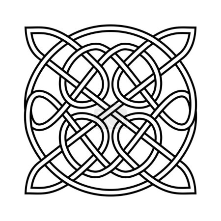 Téléchargez les illustrations : Modèle national celtique entrelacé vecteur isolé. Illustration vectorielle de noeud celtique. Symbole nordique. Symbole symétrique vintage. - en licence libre de droit