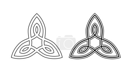 Téléchargez les illustrations : Noeud celtique symbole traditionnel. Trinité noeud ligne art vectoriel illustration. - en licence libre de droit