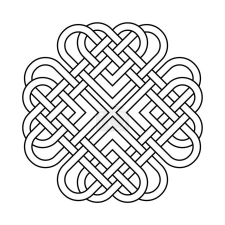 Celtic knot vector illustration. Line art element.