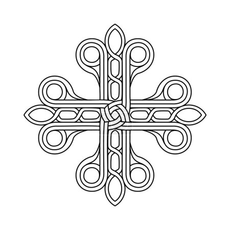 Celtic style cross symbol. Celtic national style interlaced pattern isolated vector. Celtic knot vector illustration. Patrick's Day celebration. Nordic symbol. Tattoo sketch design.