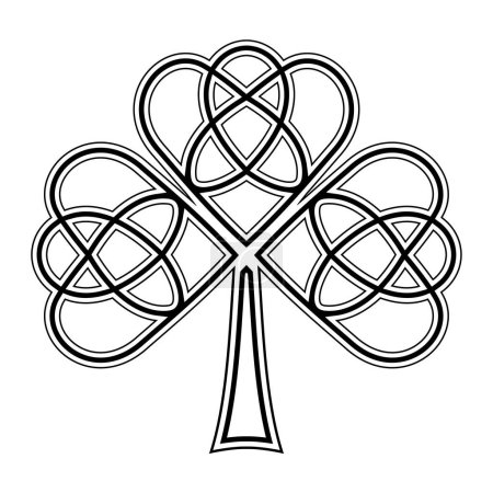 Irish clover line art vector illustration. Good luck symbol.