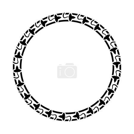 Corona de hoja, marco de círculo decorativo botánico. Ilustración vectorial multipropósito.