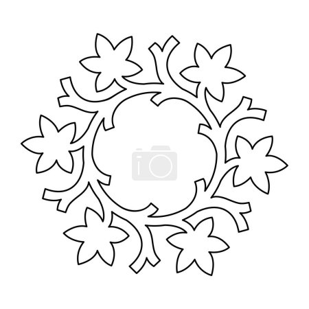Minimalist leaf wreath, botanical decorative circle frame. Multipurpose vector illustration.