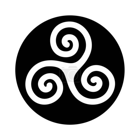 Karma symbol vector illustration. Triskele Symbol. The Triskelion Vector Illustration. Ancient Irish Celtic symbol.