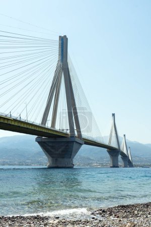 Photo for View of the bridge of Rio-Antirio in Patra in Greece - Royalty Free Image