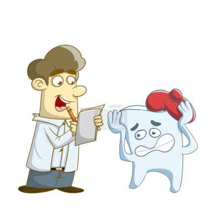 ilustración de un paciente se consultará con un médico
