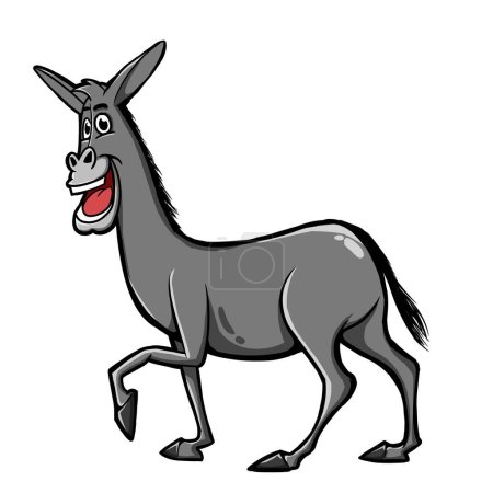 illustration of a donkey who is very happy