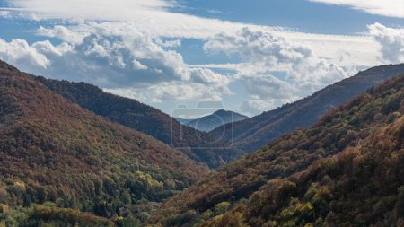 Téléchargez les photos : Vue aérienne de l'automne en montagne - en image libre de droit