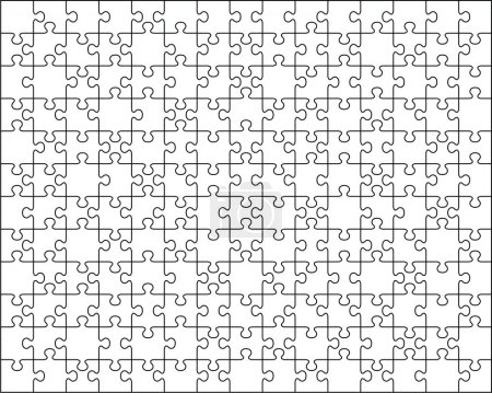 Illustration des großen weißen Puzzles, separate Teile