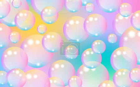 Fondo de burbuja pastel abstracto Las burbujas brillaban en la luz.