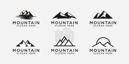 zestaw szablonu projektu wektora logo górskiego