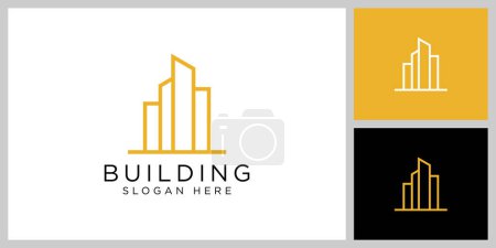 Téléchargez les illustrations : Bâtiment immobilier logo modèle de conception - en licence libre de droit